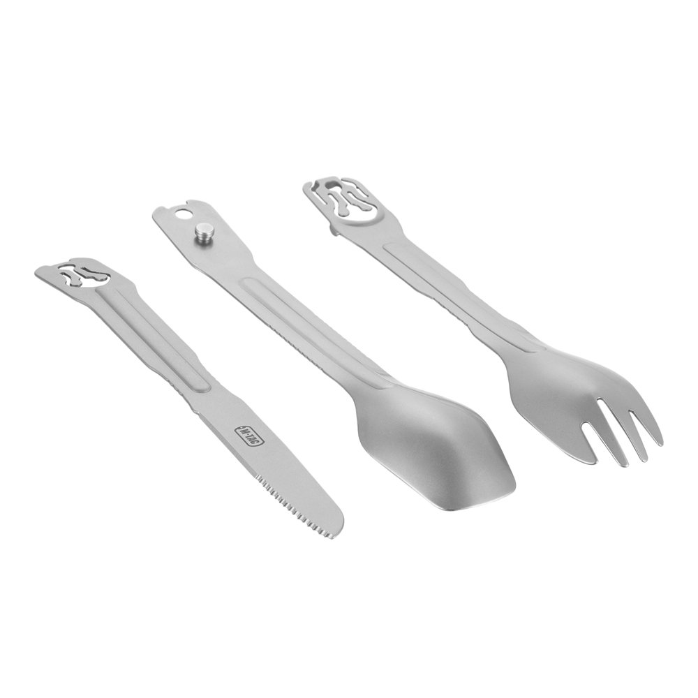detachable-tableware-set-unstacked-view Detachable tableware set showing spoon fork and knife