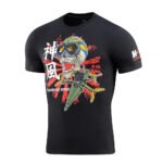 Side view of Kamikaze Spirit tactical t shirt black cotton design