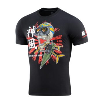 Side view of Kamikaze Spirit tactical t shirt black cotton design