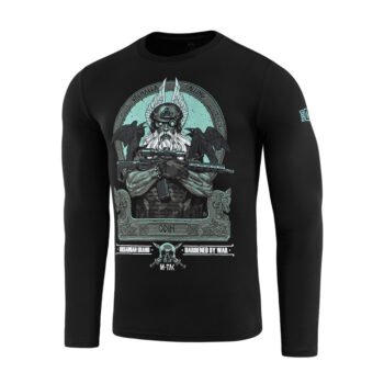 Side view of odin mystery long sleeve tactical t shirt showing fit