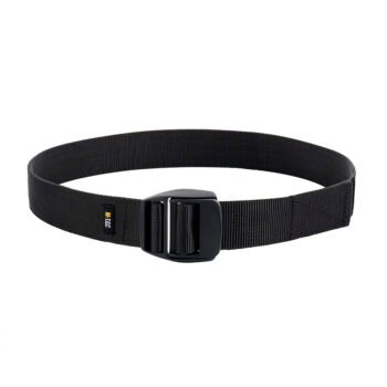 Quick release tactical belt front view with Berg buckle attached