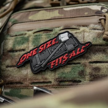 Tourniquet PVC morale patch attached to plate carrier Velcro panel