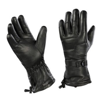 Winter leather tactical glove front view natural leather construction